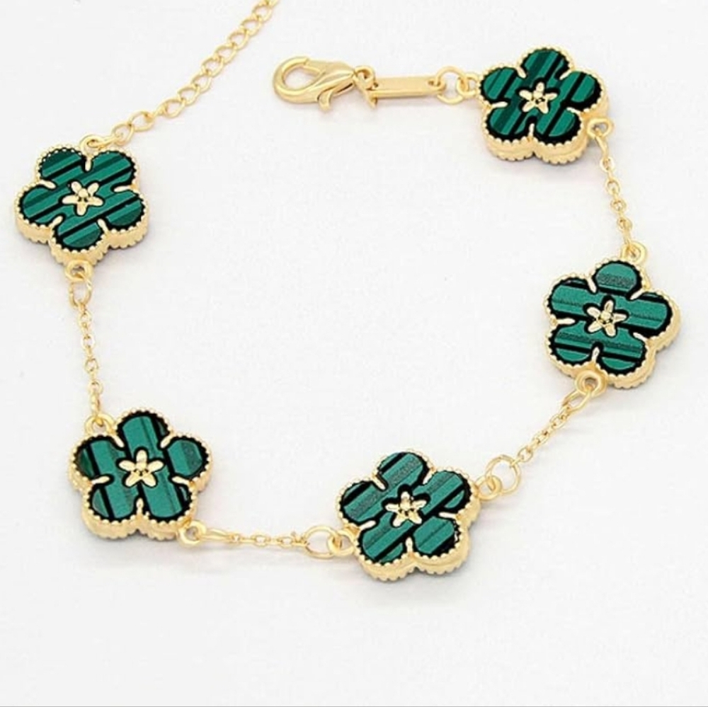 Plum Blossom Five Leaf Flower Fritillaria Double-Sided Adjustable Bracel… - Picture 8 of 8